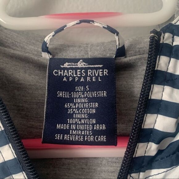 Charles River Apparel Chatham Anorak Spring Pull Over Stripe Jacket - Picture 4 of 6
